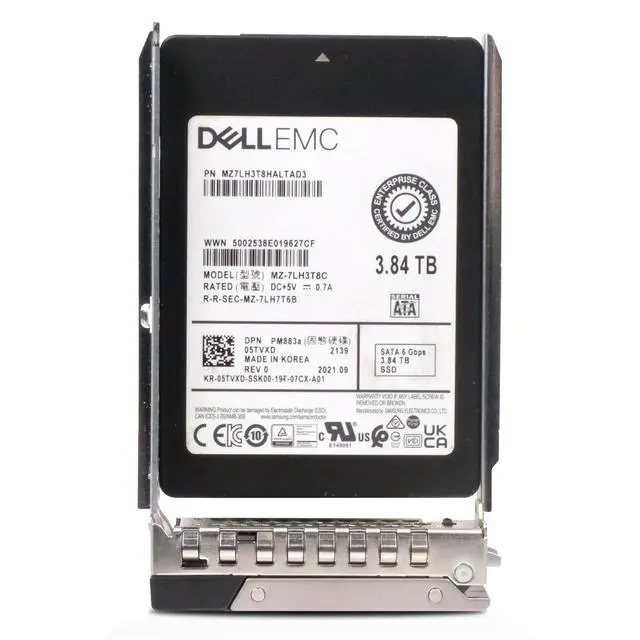 Alt view image 2 of 7 - Dell 3.84TB SATA 6Gb/s 2.5in Enterprise PowerEdge SSD CHF46 G16 Tray