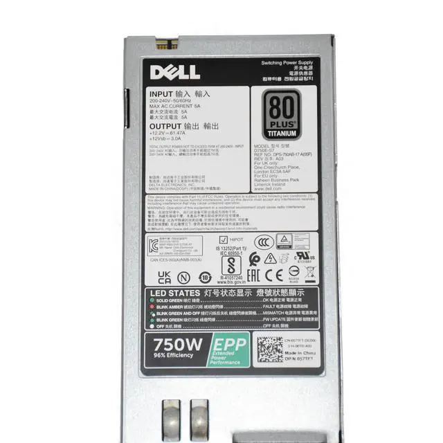Alt view image 3 of 7 - Lot Of 2 Dell PowerEdge R640 R740 R730XD 750W 80+ Titanium Hot Plug Power Supply