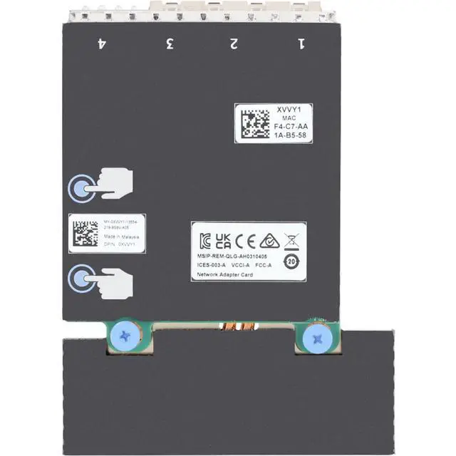 Alt view image 5 of 7 - XVVY1 Dell Qlogic FastLinQ QL41164 Quad Port 10Gb SFP+ rNDC