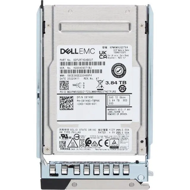 Alt view image 5 of 5 - (NOT FOR HOME PC!) 81H9C Dell 3.84TB 12/24Gbps SAS MU TLC SED FIPS 2.5 SSD KPM6WVUG3T84 CPO -R