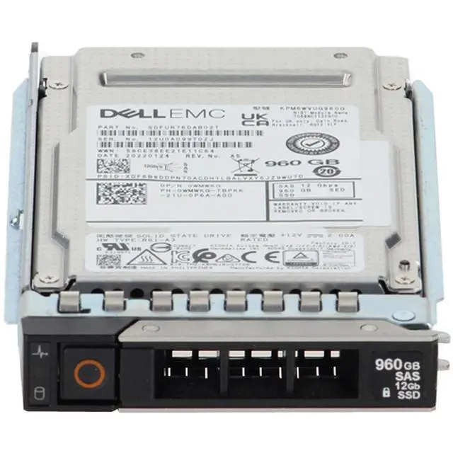 Alt view image 2 of 7 - (NOT FOR HOME PC!) WMWKG Dell 960GB 12/24Gbps SAS MU TLC SED FIPS 2.5 SSD KPM6WVUG960G CPO -R