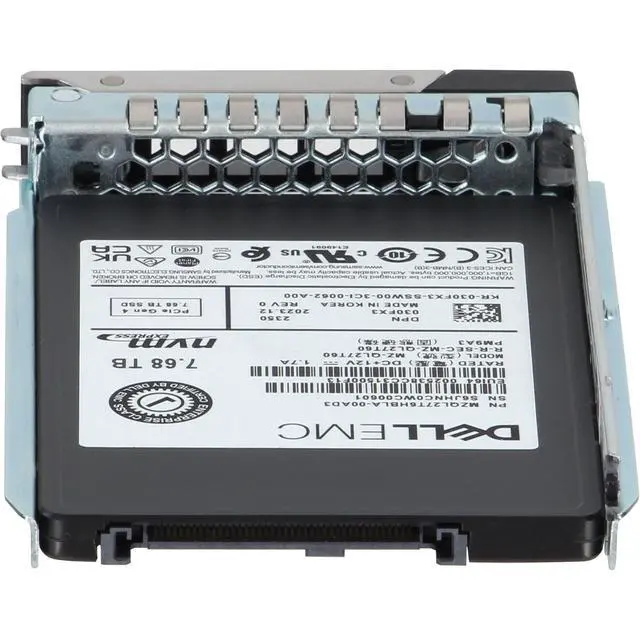 Alt view image 4 of 7 - 30FX3 Dell 7.68TB Data Center NVMe Gen4 RI TLC 7mm 2.5 SSD PM9A3