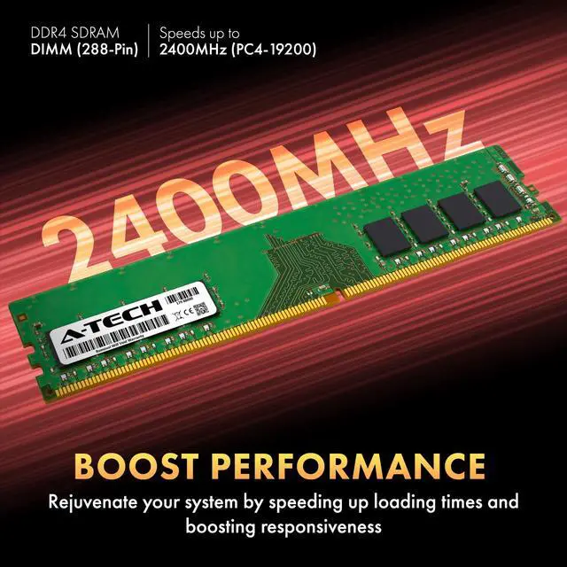 Alt view image 4 of 7 - A-Tech 4GB PC4-19200 Desktop DDR4 2400 MHz Non ECC 288-Pin DIMM Memory RAM 1x 4G