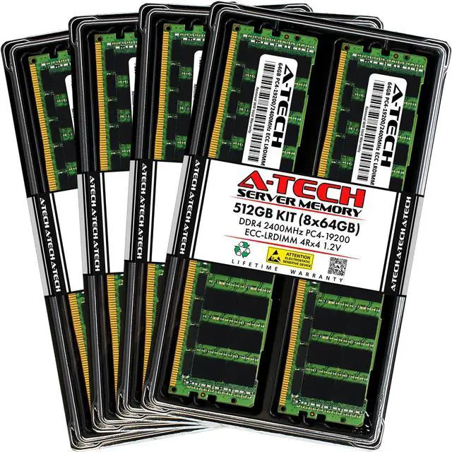 Main image of 512GB 8x 64GB PC4-2400 LRDIMM ASRock Rack ROMED8-2T Memory RAM
