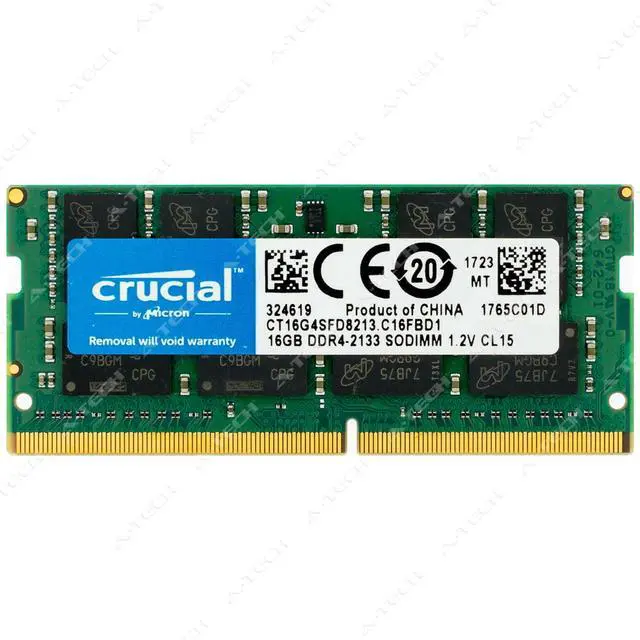 Main image of Crucial 16GB DDR4 2133 MHz PC4-17000 SODIMM Laptop Memory RAM 1x (CT16G4SFD8213)