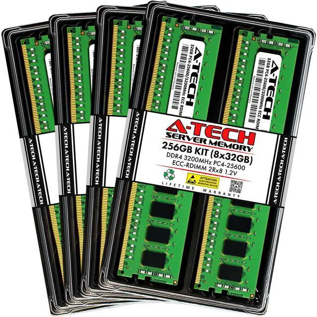 Main image of 256GB 8x 32GB PC4-3200 RDIMM ASRock Rack ROMED8-2T Memory RAM