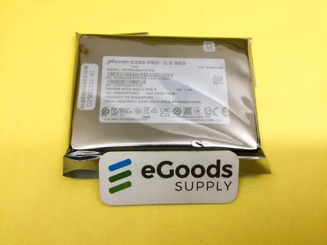 Main image of Micron 5300 PRO 3.84TB SATA 6Gb/s 2.5in SSD MTFDDAK3T8TDS