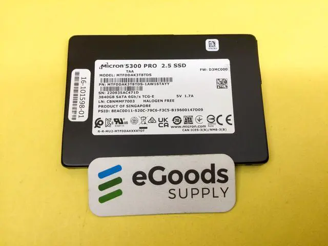 Alt view image 2 of 3 - Micron 5300 PRO 3.84TB SATA 6Gb/s 2.5in SSD MTFDDAK3T8TDS