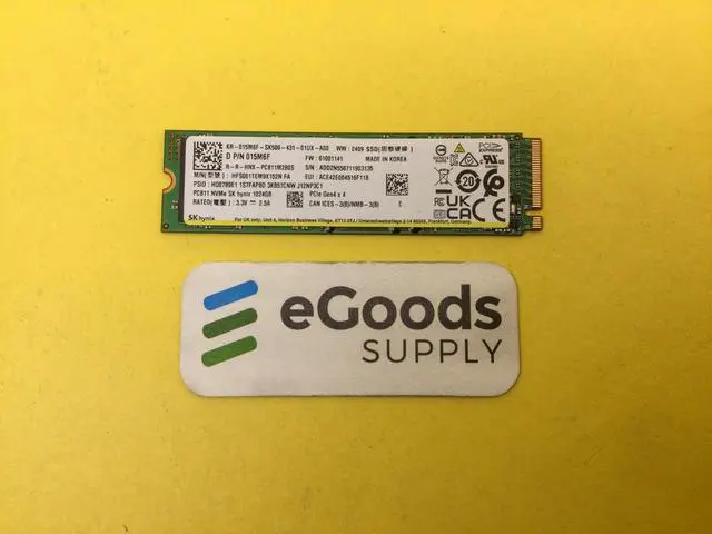 Alt view image 2 of 4 - HFS001TEM9X152N SK Hynix PC811 1TB NVMe PCIe Gen4 M.2 2280 SSD Dell 15M6F