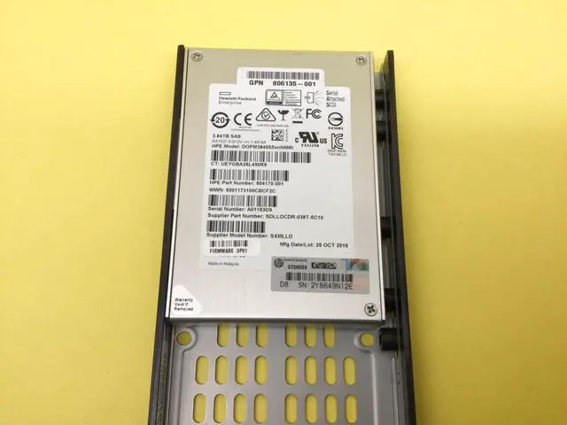 Alt view image 2 of 4 - (NOT FOR HOME PC!) K2Q91A HPE 3PAR STORESERV M6710 3.84TB SAS SFF (2.5IN) SSD 806214-001