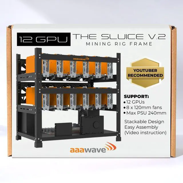 Main image of AAAwave The Sluice V2 12GPU Open Frame Mining Rig Frame Chassis