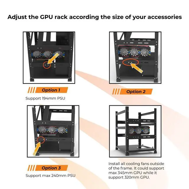 Alt view image 6 of 7 - AAAwave The Sluice V2 12GPU Open Frame Mining Rig Frame Chassis