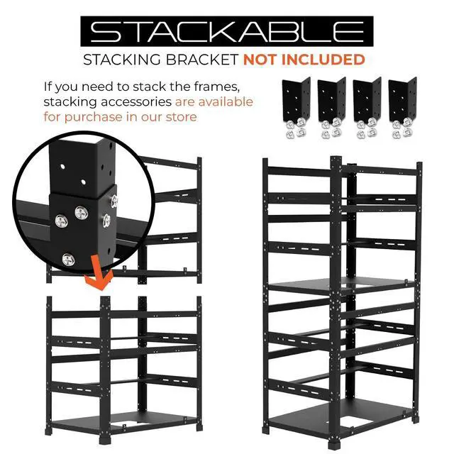 Alt view image 7 of 7 - AAAwave The Sluice V2 12GPU Open Frame Mining Rig Frame Chassis