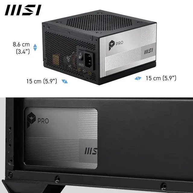 Alt view image 5 of 6 - MSI 1000W Fully Modular Power Supply 80 PLUS Platinum ATX 3.1 PCIe 5.1