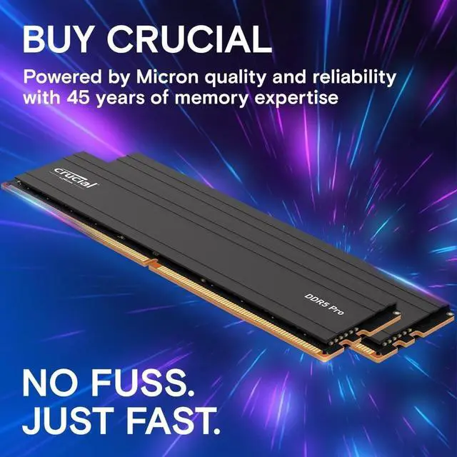 Alt view image 6 of 6 - Crucial Pro 32GB DDR5 Desktop Memory 5600MT/s UDIMM 288-Pin CL46