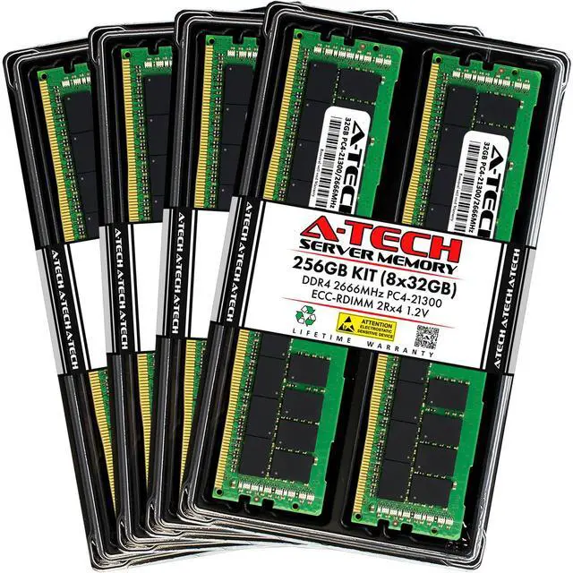 Main image of 256GB 8x32GB 2Rx4 PC4-2666V-R HP ProLiant DL360 G10 DL380 G10 Memory RAM
