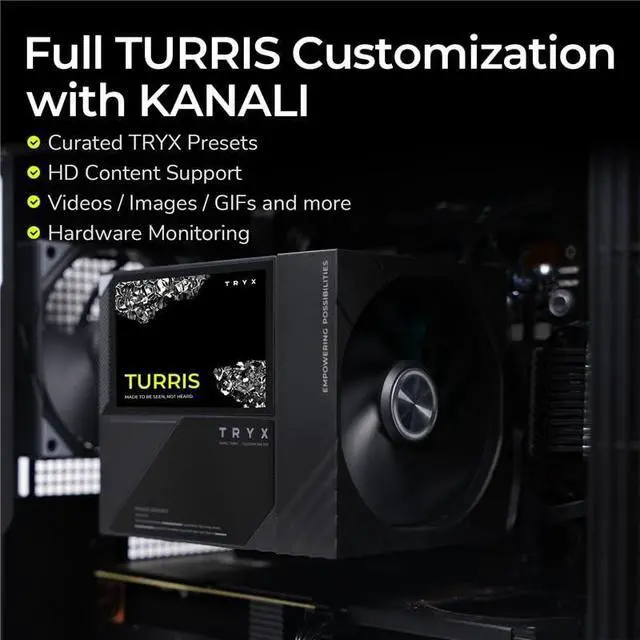 Alt view image 5 of 7 - TRYX TURRIS T620 CPU Air Cooler 5.0" IPS Customizable Screen (Black)