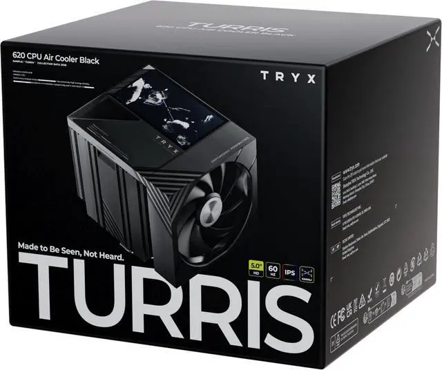 Alt view image 7 of 7 - TRYX TURRIS T620 CPU Air Cooler 5.0" IPS Customizable Screen (Black)