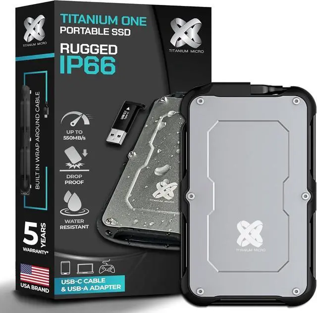 Main image of Titanium Micro 500GB Titanium One Extenal Portable SSD Up to 450Mb/s USB3.2 gen2