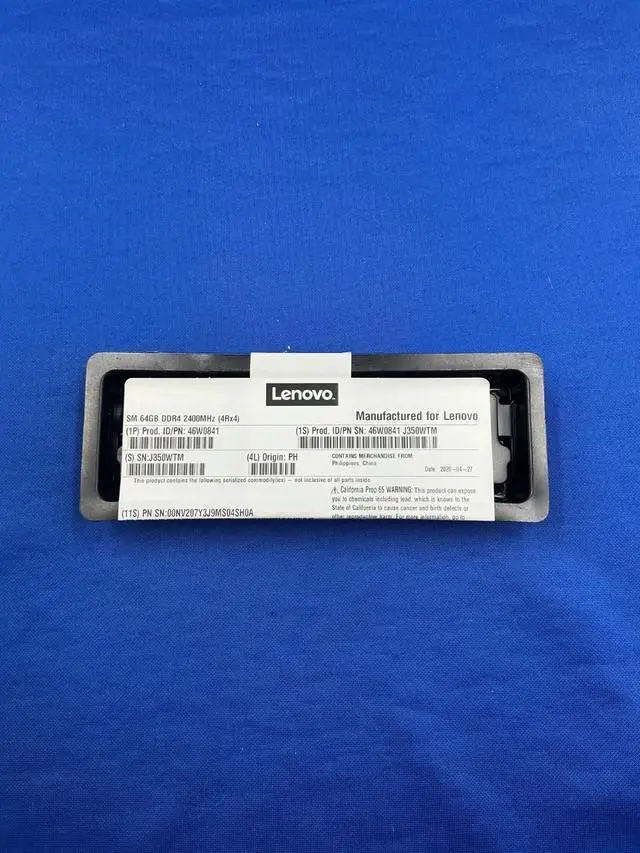 Alt view image 4 of 7 - 46W0843 Lenovo 64GB (1x64GB) 4DRX4 PC4-2666V MEMORY 00NV207 46W0841