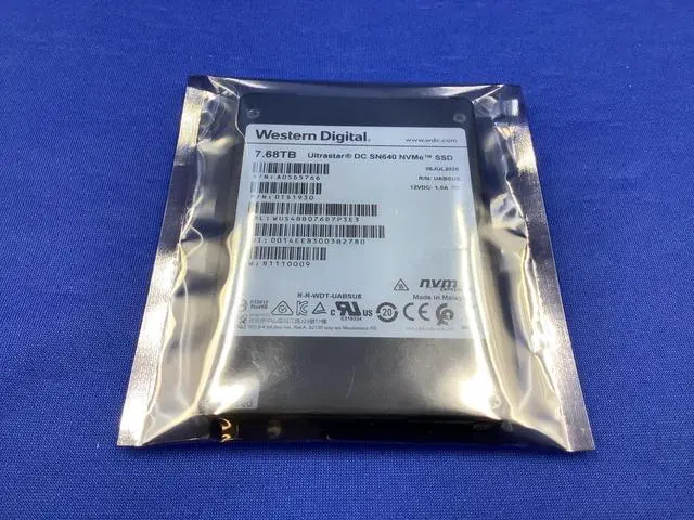 Alt view image 6 of 6 - WUS4BB076D7P3E3 WESTERN DIGITAL 7.68TB ULTRASTAR DC SN640 NVMe PCIe SSD
