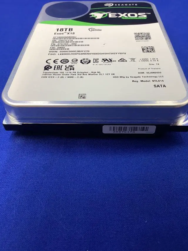 Alt view image 2 of 3 - ST18000NM000J Seagate Exos X18 18TB 7.2K RPM SATA 6Gb/s 3.5" 512e/4Kn HDD