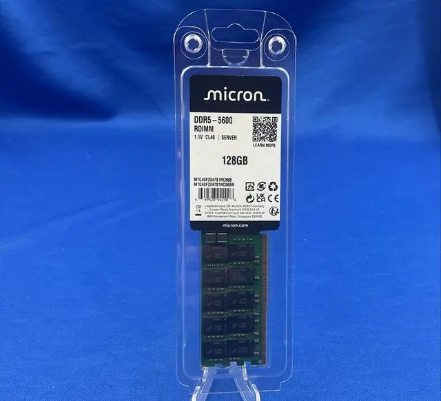 Alt view image 6 of 6 - MTC40F2047S1RC56BB2 MICRON 128GB (1X128GB) 2RX4 PC5-5600B RDIMM MEMORY