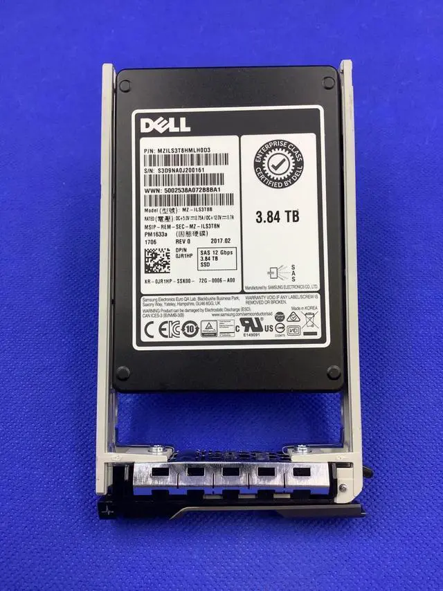 Main image of (NOT FOR HOME PC!) 0JR1HP DELL SAMSUNG MZ-ILS3T8B 3.84TB 12Gb/s TLC SAS III 2.5IN SSD JR1HP
