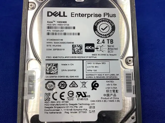 Alt view image 5 of 6 - (NOT FOR HOME PC!) XWF6X Dell Compellent Enterprise Plus 2.4TB 10K SAS 12G 4Kn SED ST2400MM0149