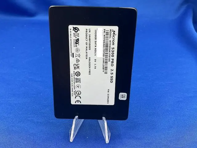 Alt view image 2 of 4 - Micron 5300 PRO 1.92TB 2.5" SATA SSD MTFDDAK1T9TDS pull with low life time