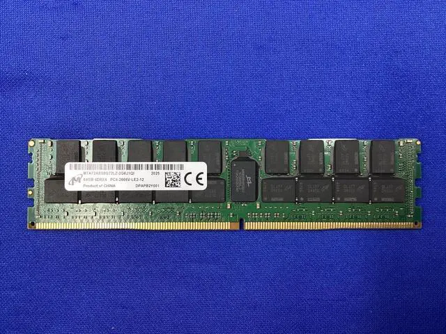 Main image of MTA72ASS8G72LZ-2G6J1 MICRON 64GB (1X64GB) 4DRX4 PC4-2666V SERVER MEMORY