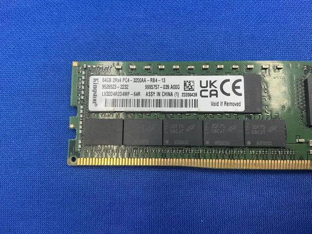 Alt view image 3 of 6 - 01KR356 LENOVO 64GB 2RX4 PC4-3200AA SERVER MEMORY 4ZC7A08710 LV32D4R2D4MF-64R
