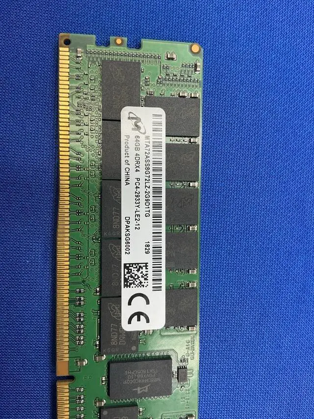Alt view image 6 of 7 - MTA72ASS8G72LZ-2G9D1 MICRON 64GB (1X64GB) 4DRX4 PC4-2933Y LRDIMM MEMORY