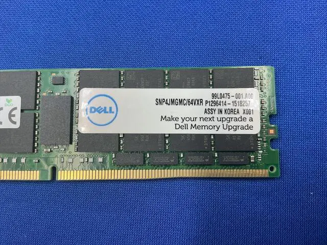 Alt view image 3 of 7 - SNP4JMGMC/64VXR DELL 64GB (1X64GB) 4DRX4 PC4-2666V LRDIMM MEMORY