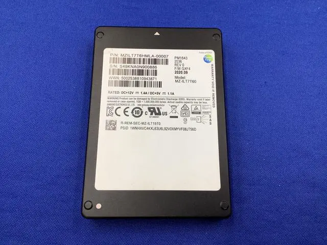 Alt view image 2 of 3 - (NOT FOR HOME PC!) MZ-ILT7T60 SAMSUNG PM1643 7.68TB SAS 12Gb/s 2.5" Enterprise Internal SSD