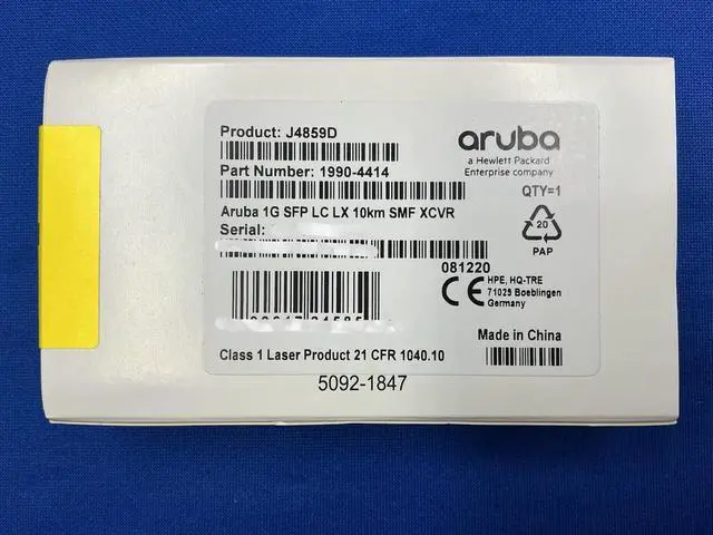 Alt view image 2 of 6 - J4859D HPE ARUBA NETWORKING 1G SFP LC LX 10KM SMF TRANSCEIVER J4859-61401