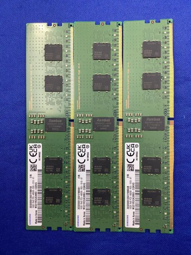 Alt view image 3 of 7 - M321R2GA3BB0-CQK SAMSUNG 16GB (1X16GB) 1RX8 PC5-4800B RDIMM MEMORY