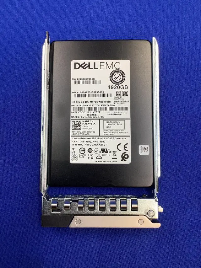 Main image of MMCDY Dell 5300 MAX 1.92TB SATA 6Gb/s 512e 2.5'' SSD MTFDDAK1T9TDT 0MMCDY