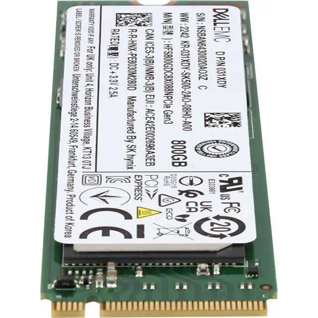 Alt view image 2 of 7 - 31XDY Dell 800GB NVMe Gen3 MU TLC 2280 M.2 SSD PE8030