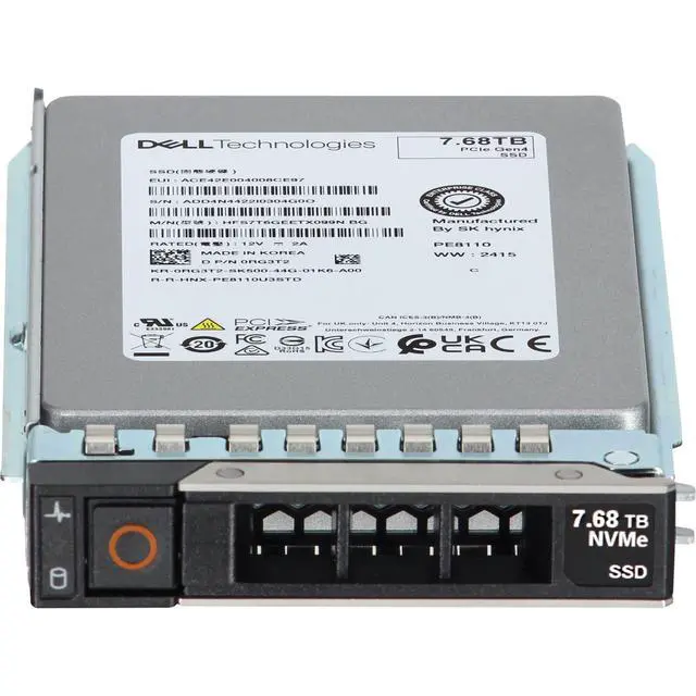 Alt view image 2 of 7 - RG3T2 Dell 7.68TB Data Center NVMe Gen4 RI TLC 2.5 SSD PE8110