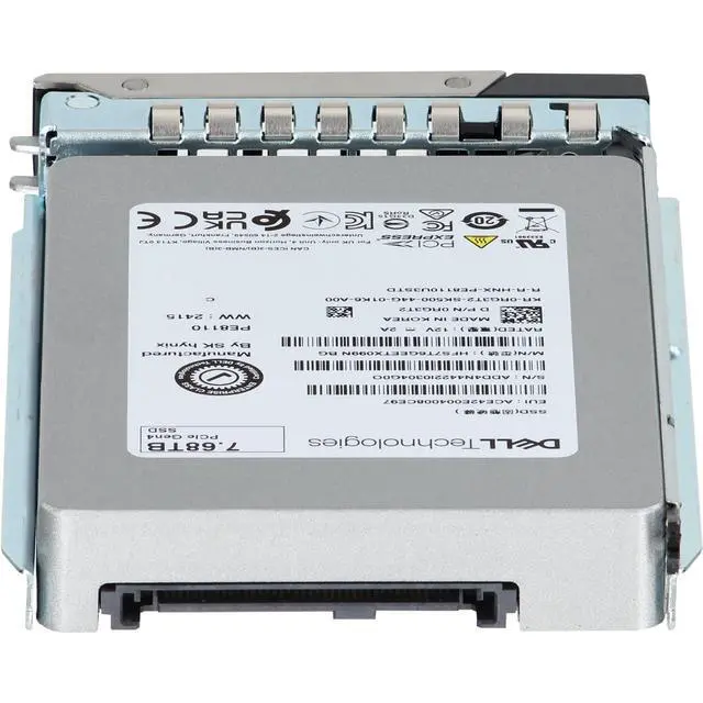 Alt view image 4 of 7 - RG3T2 Dell 7.68TB Data Center NVMe Gen4 RI TLC 2.5 SSD PE8110