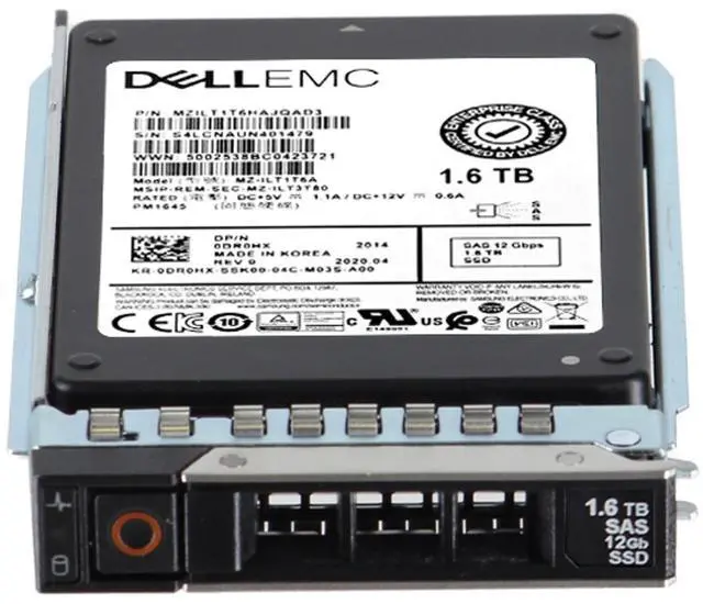 Alt view image 2 of 5 - (NOT FOR HOME PC!) DR0HX-CP1 Dell 1.6TB 12Gbps SAS MU TLC 2.5 SSD PM1645 CPO