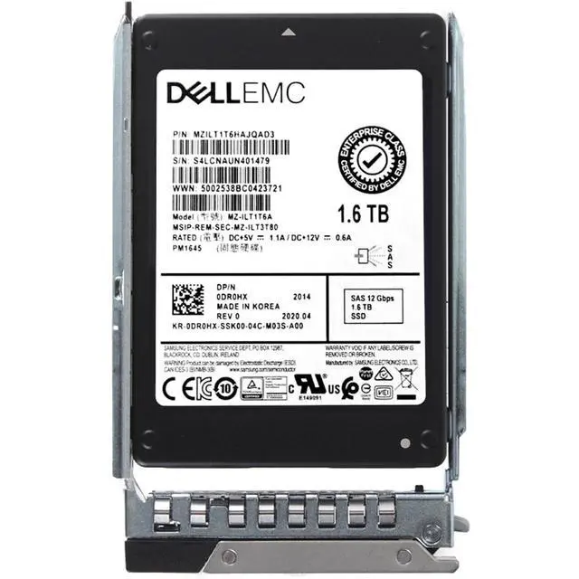 Alt view image 5 of 5 - (NOT FOR HOME PC!) DR0HX-CP1 Dell 1.6TB 12Gbps SAS MU TLC 2.5 SSD PM1645 CPO