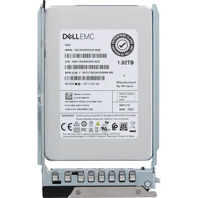 Alt view image 5 of 5 - 962FP-CP1 Dell 1.92TB 6Gbps SATA RI TLC 2.5 SSD SE5110 CPO
