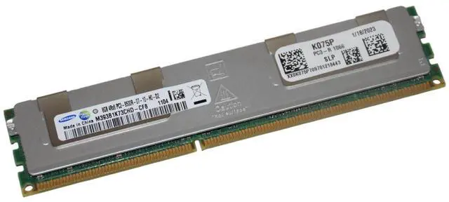 Alt view image 2 of 4 - Samsung M393B1K73CHD-CF8 8GB DDR3-1066 PC3-8500R 4Rx8 RDIMM Memory Module K075P