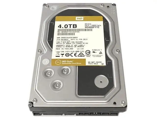 Alt view image 3 of 3 - Western Digital Gold 4TB 7.2K 128MB SATA 3.5" Server Hard Drive HDD WD4002FYYZ