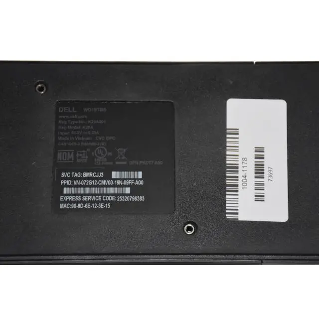 Alt view image 5 of 7 - Dell WD19TBS K20A Dock Thunderbolt 3 Docking Station with 130W AC Power Adapter
