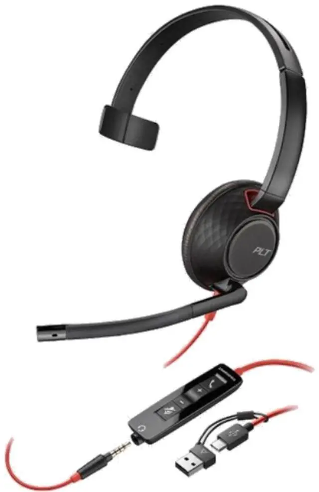 Main image of HP Poly Blackwire 5210 Mono USB-A Headset Noise Canceling Mic 3.5mm 80R98AA