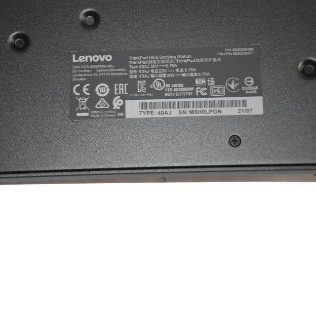 Alt view image 6 of 7 - Lenovo 40AJ ThinkPad Ultra Docking Station VGA HDMI 2xDP 2xUSB-C 40AJ0135US