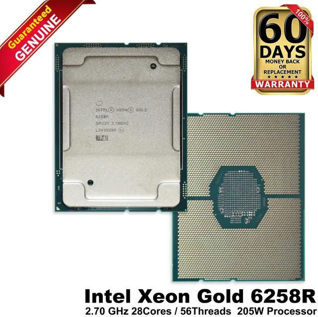 Main image of Intel Xeon Gold 6258R 2.70GHz 28-Core 56T LGA3647 UPI 10.4GT CPU Processor SRGZF